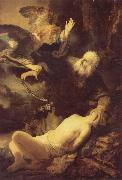 REMBRANDT Harmenszoon van Rijn The Angel Stopping Abraham from Sacrificing Isaac to God Sweden oil painting artist